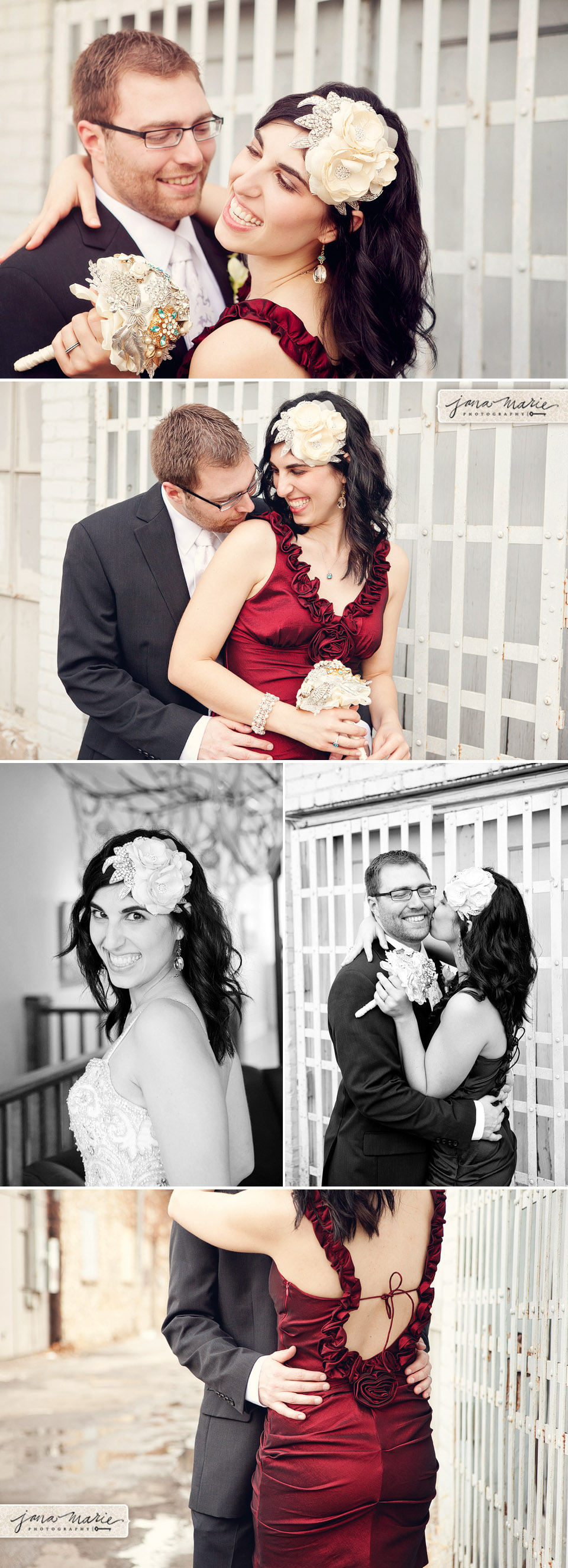 Red wedding dress, Hair pieces, Couples, Love, bridal portraits, Black and white, Jana Marie Photos