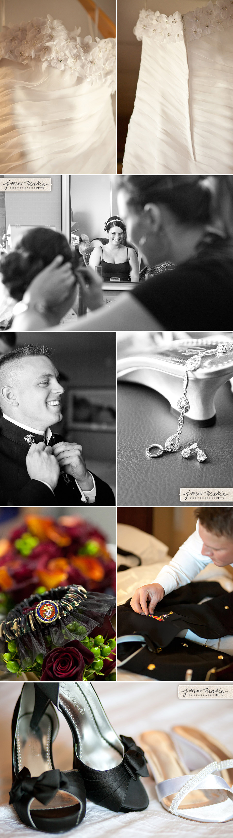 Kansas City Wedding Photographer, Jana Marie Photography, Marines, Getting Ready, black and white