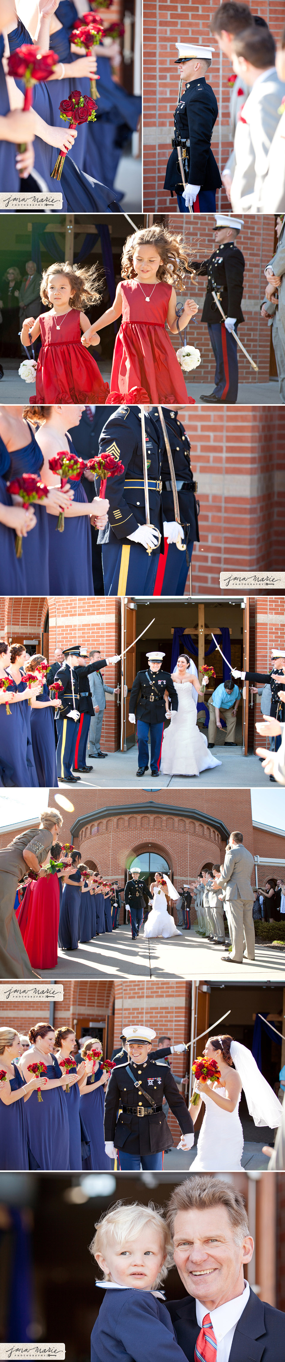 Jana Marie Photos, Ceremony exit, swords, MARRIED, love, spring, US Marine
