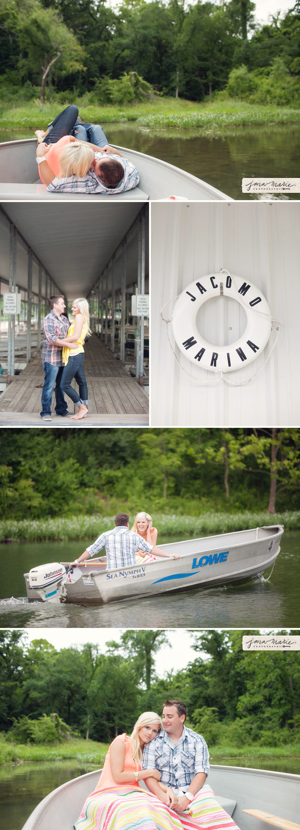 Jana Marie Photography, lake photography, Jacomo Marina, Boats, couples, KC couples