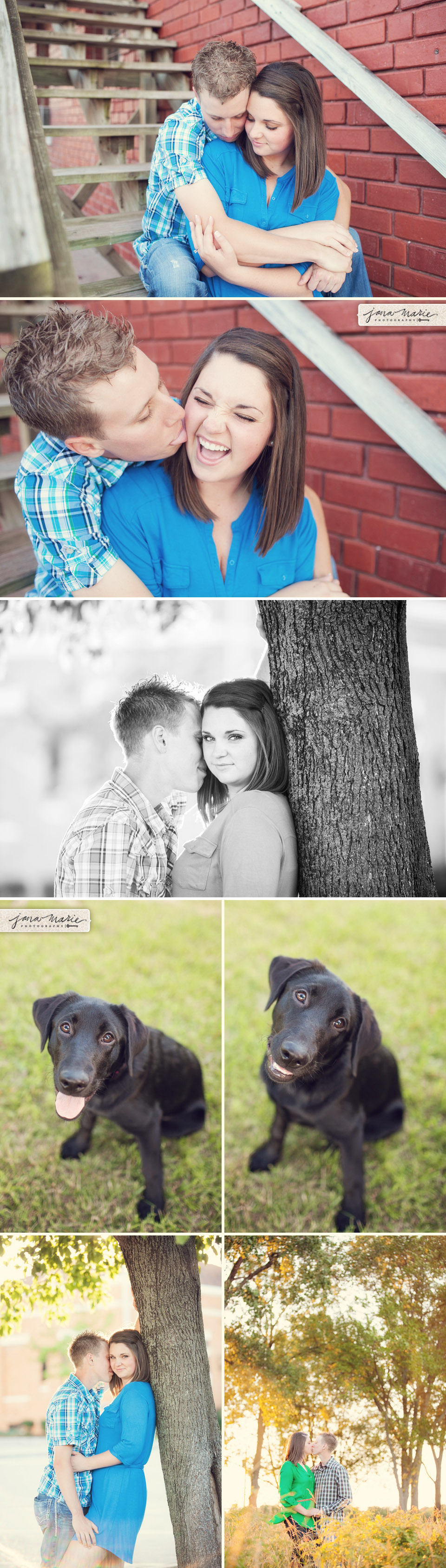 KC wedding photography, Jana Marie Photos, Beloved, sunset, puppies, Lab, red wall, outdoor sessions, fun, railroad