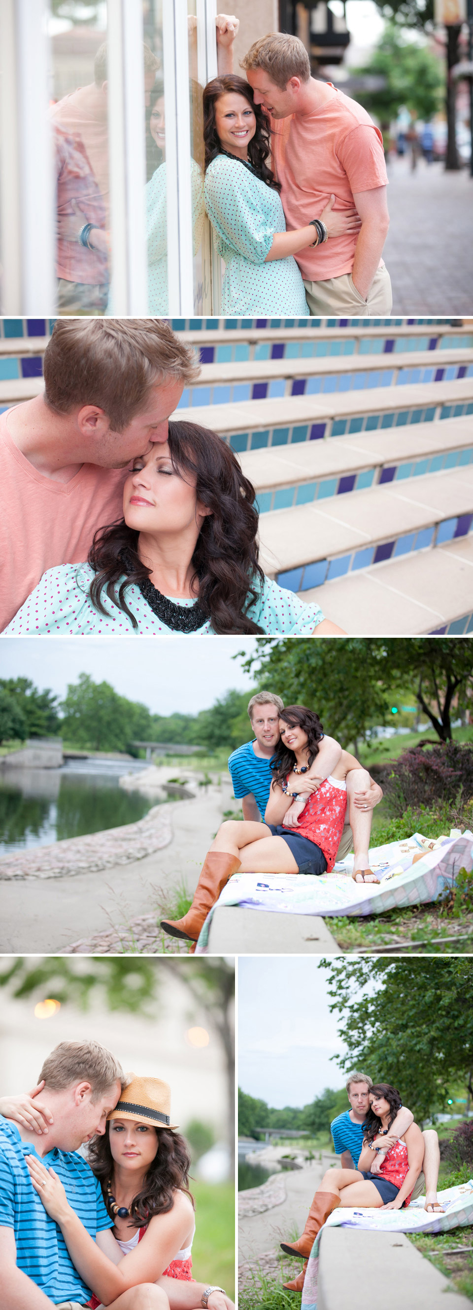 KC couples, Kansas City beloved photography, Jana Marie Photography, Blue steps, colorful, candids