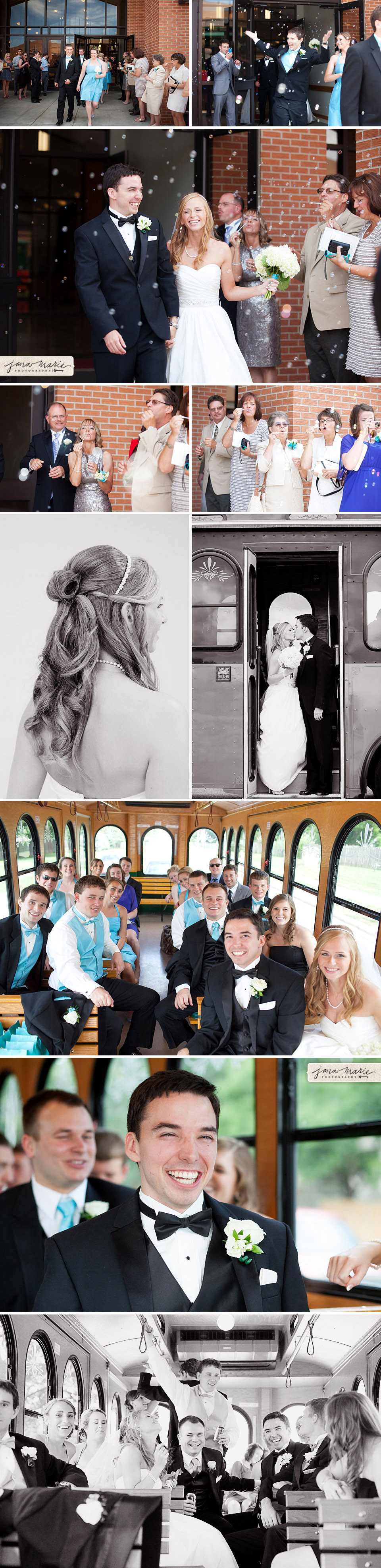 Trolley, Kisses, Married couples, bridal party, fun, party, Jana Marler