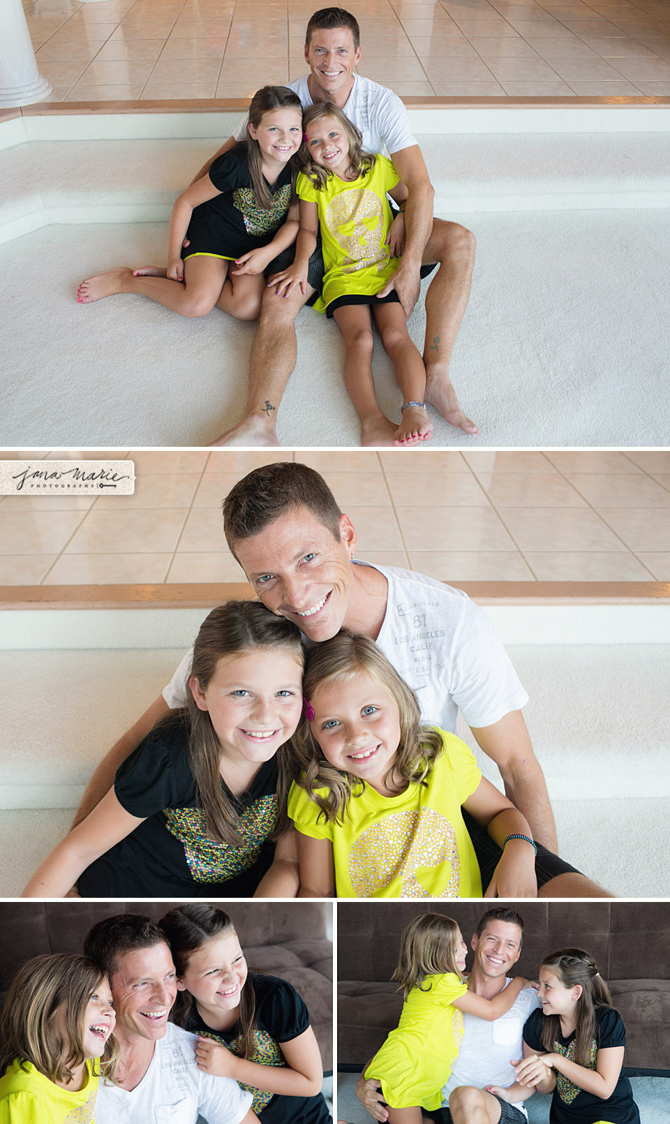 Lees Summit family photography, Jana Marie, Dad and daughters, indoor portraits