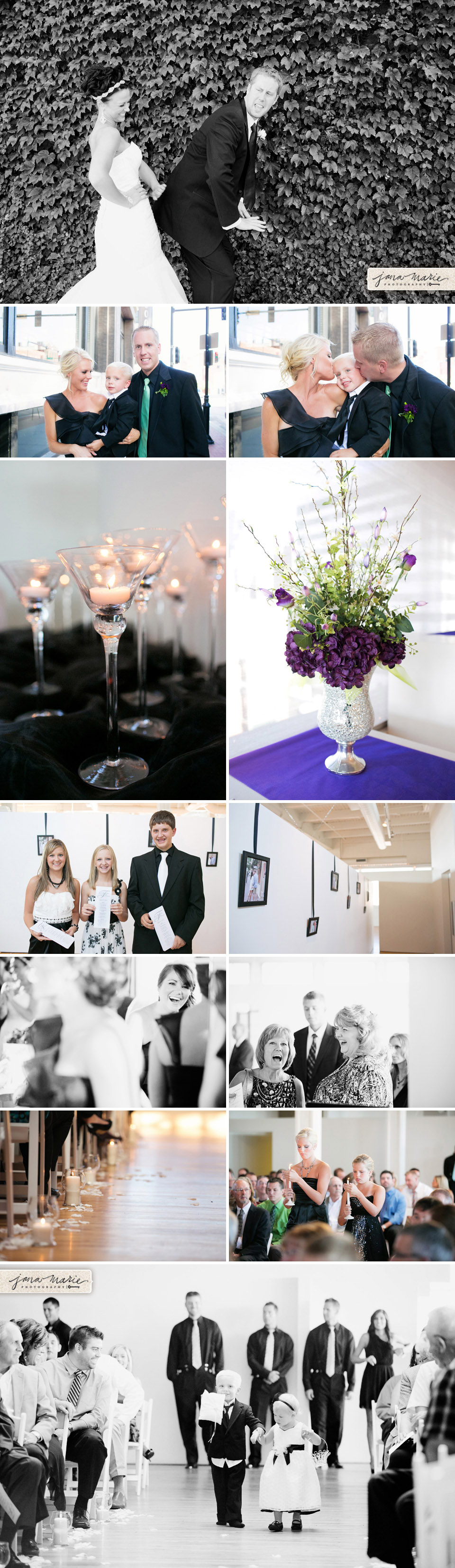 Details, wedding decor, candle light, Purple and green flowers, Club 1000 ceremony, Jana Marler