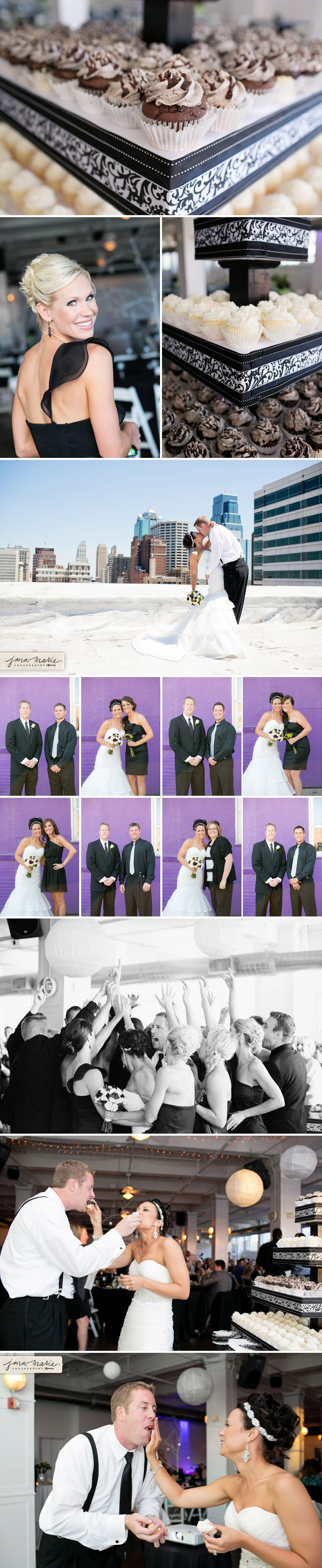 Large bridal party, purple walls, textures, urban wedding, rooftop portraits, Bride and groom, love