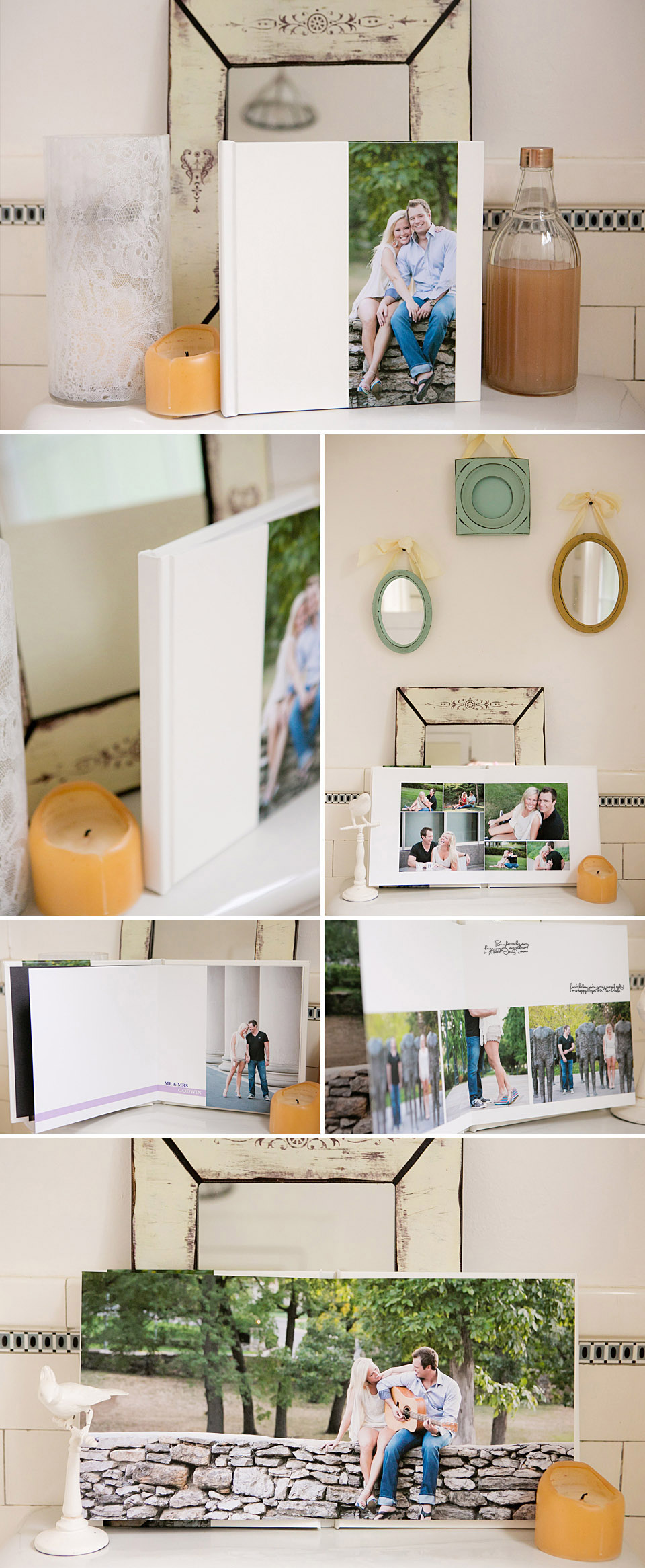 Vision Art Books, Guest book albums, studio samples, Jana Marie Photography, white cloth cover