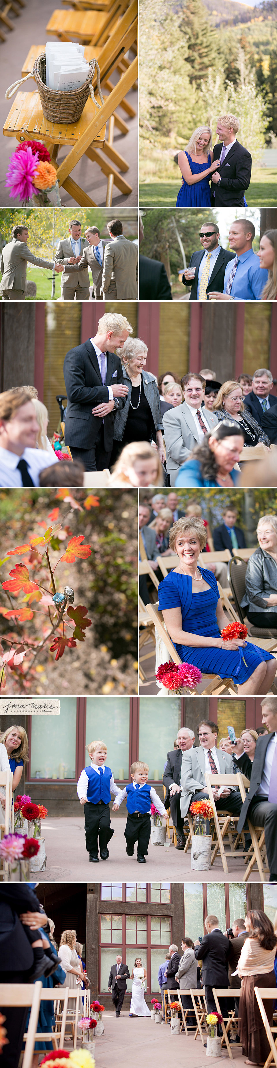 Fall leaves, ring shots, details, mother of bride, wedding ceremony, JoAnn Moore, Blue grass band, Cocktail hour