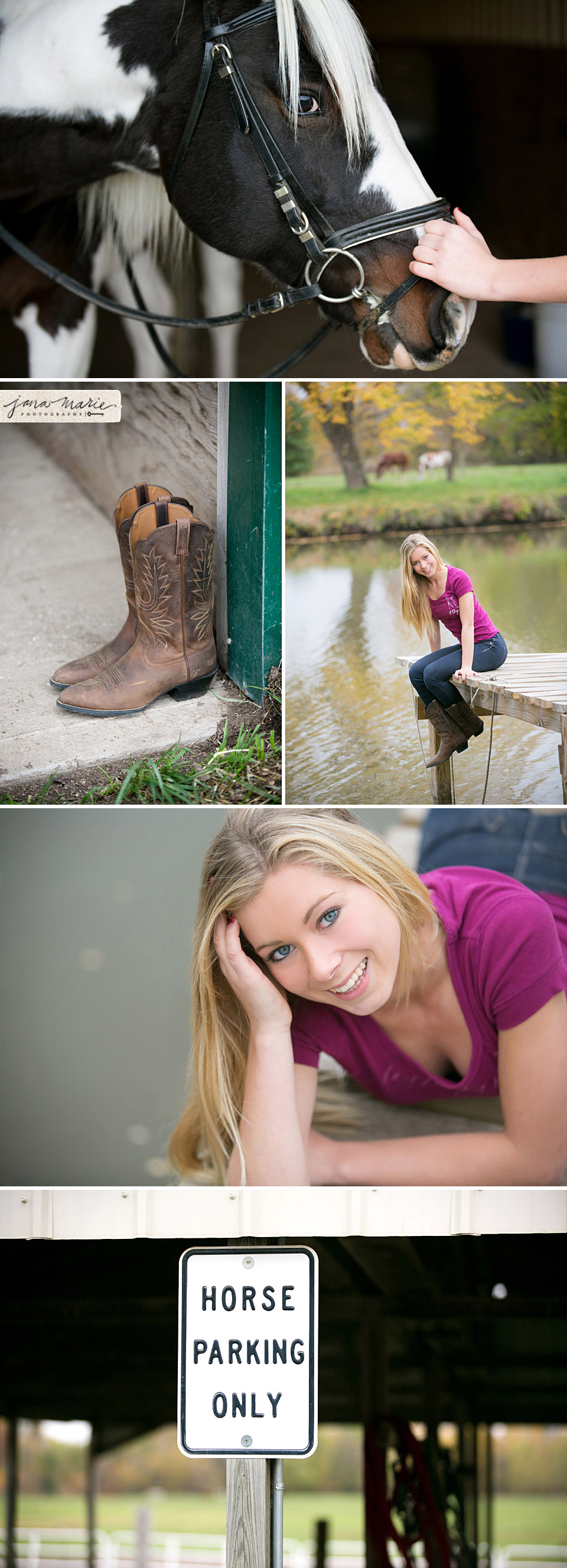 teenage girls, Truman High School, modern senior photography, Jana Marler, pond, horse back