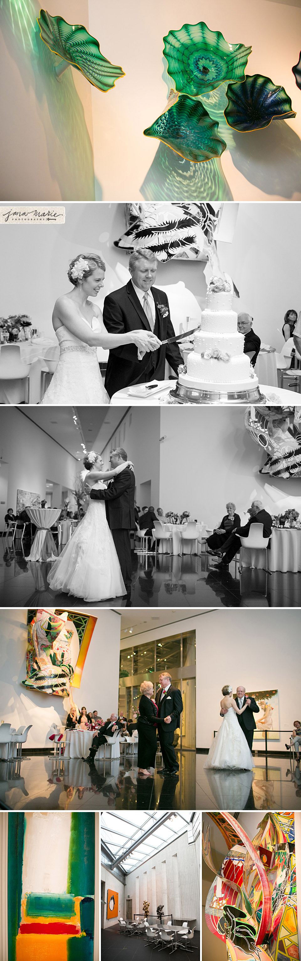First dance, Cutting the cake, Kansas City brides, KC weddings, reception venues, Modern art museums, sculpture