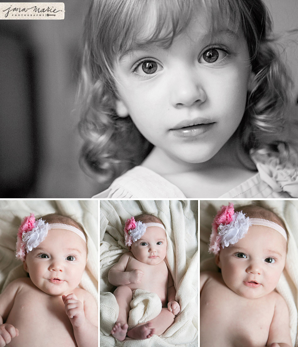 Baby portrait photographer, Jana Marie photos, Sisters, Independence square, black and white girls