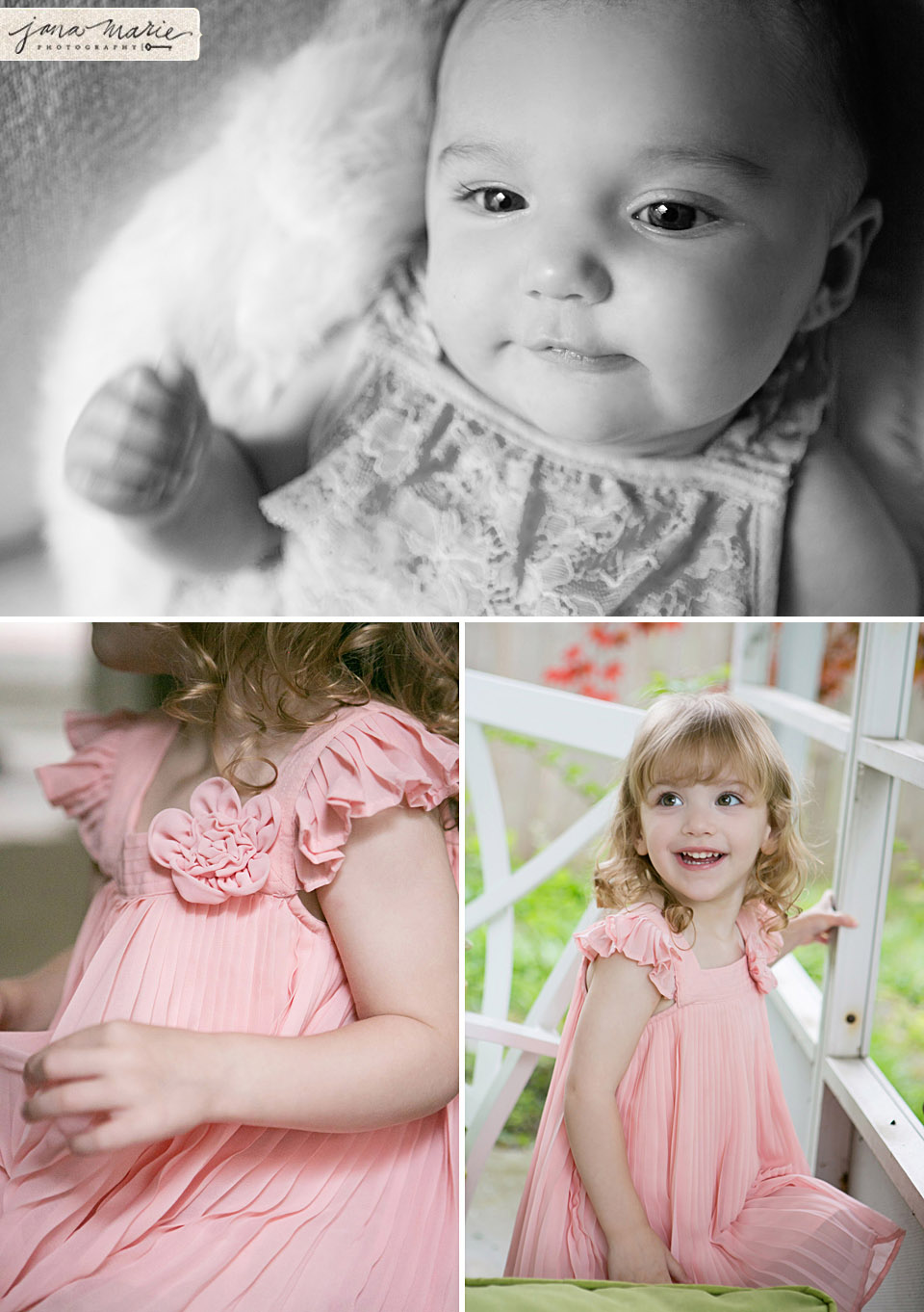 Black and white photography, Jana Marie Photos, Isabella, Pink dresses