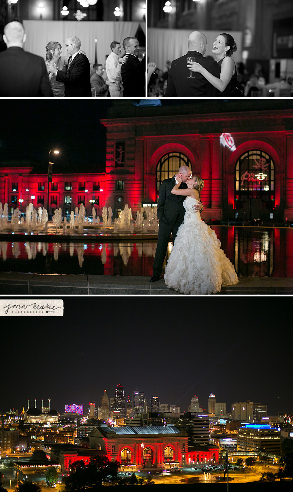 Night photography, Union Station fountain, City brides, Freezolini, Jana Marie Photography