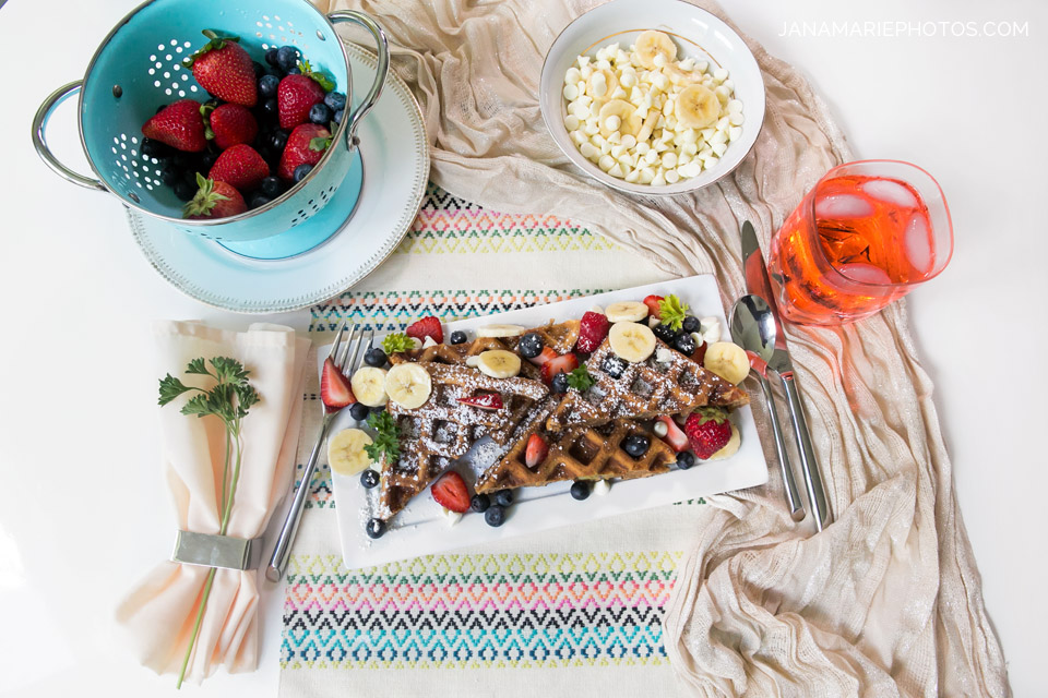 White Chocolate Chip Fruit Waffles, Tasty Tuesday, Breakfasts, How to cook, Jana Marie Photography, Tasty Tuesday, Styled food