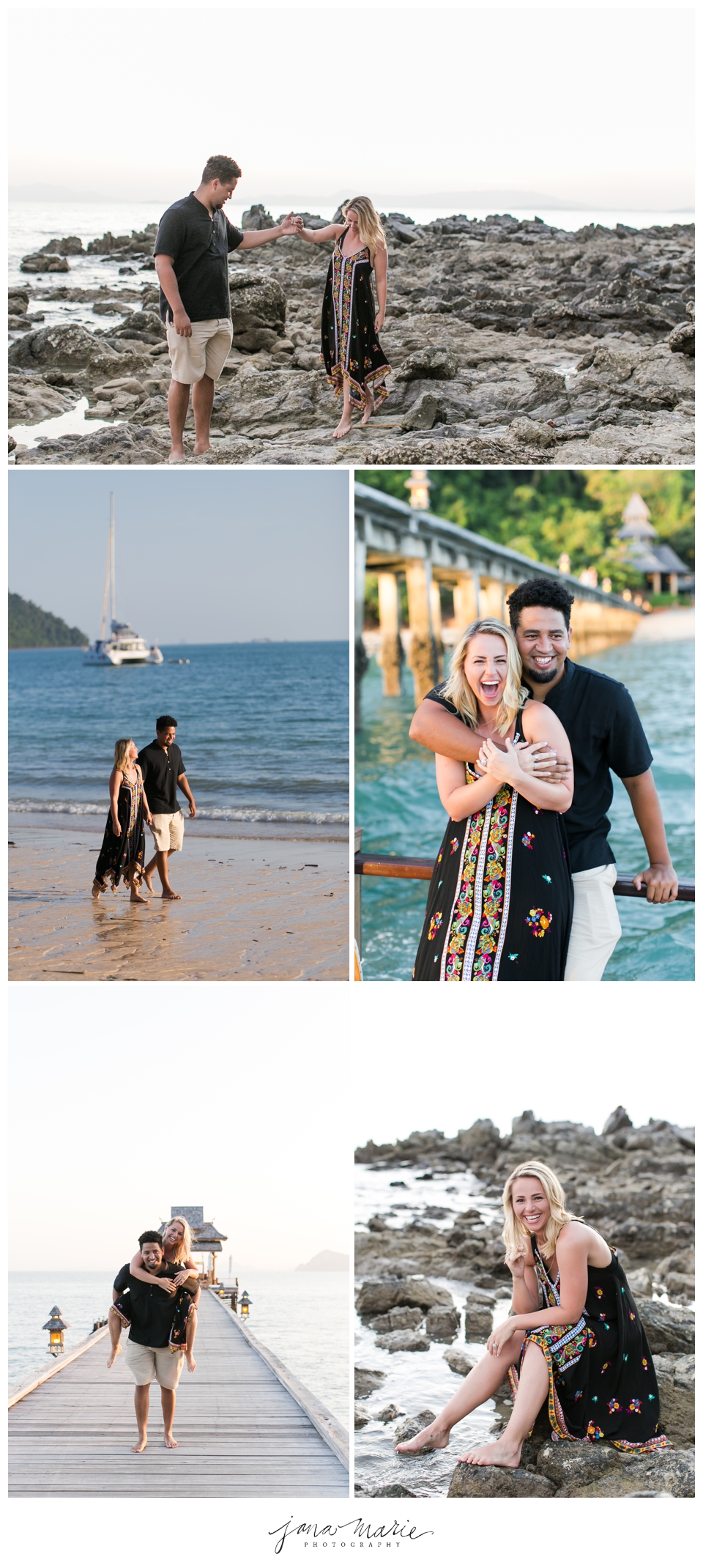 Phuket Thailand, Beach proposal, Beach portraits, Thailand engagement, Thailand photographer, Jana Marie Photography, Southeast Asia, Beaches, Island portraits, Sammi, D'Mitri, Sunset, Pier