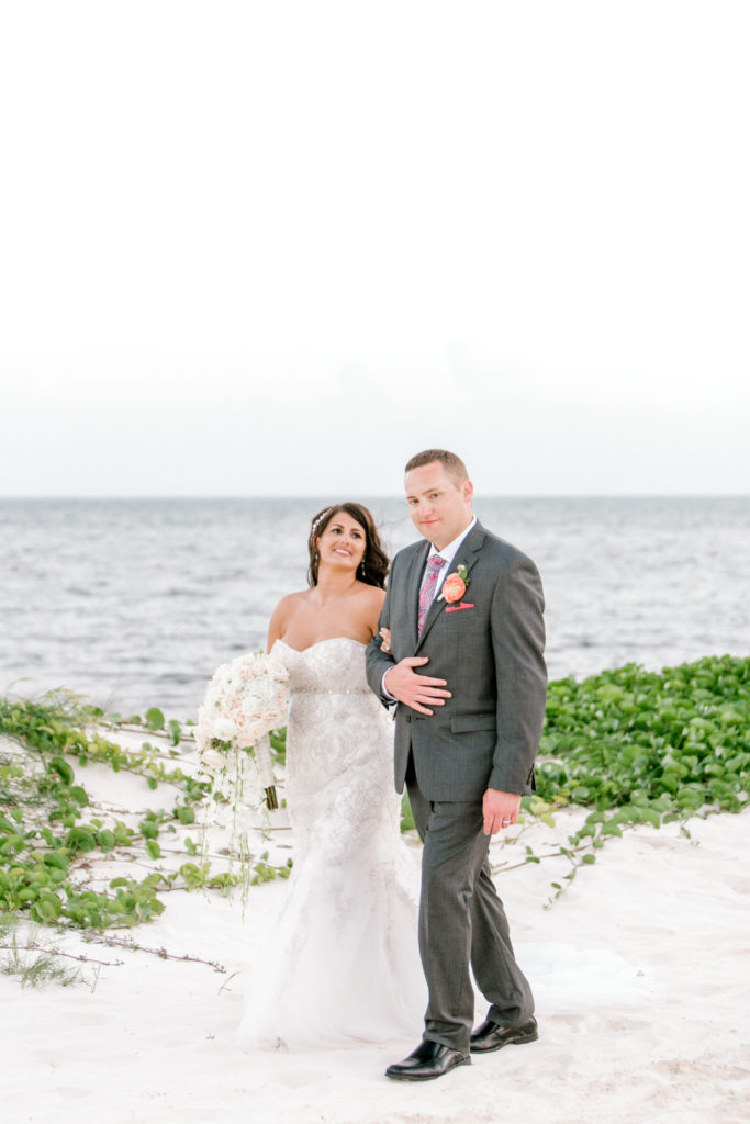 Wedding couple on beach at Breathless Riviera